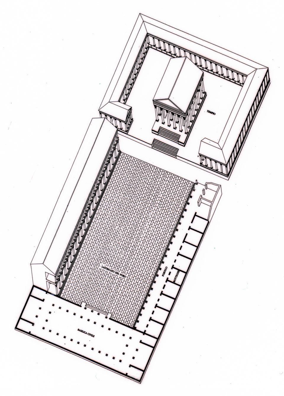 Hypothetical reconstruction (Graphic representation by Loretta Zega, Archive of the Veneto Regional Board for Archaeological Heritage)