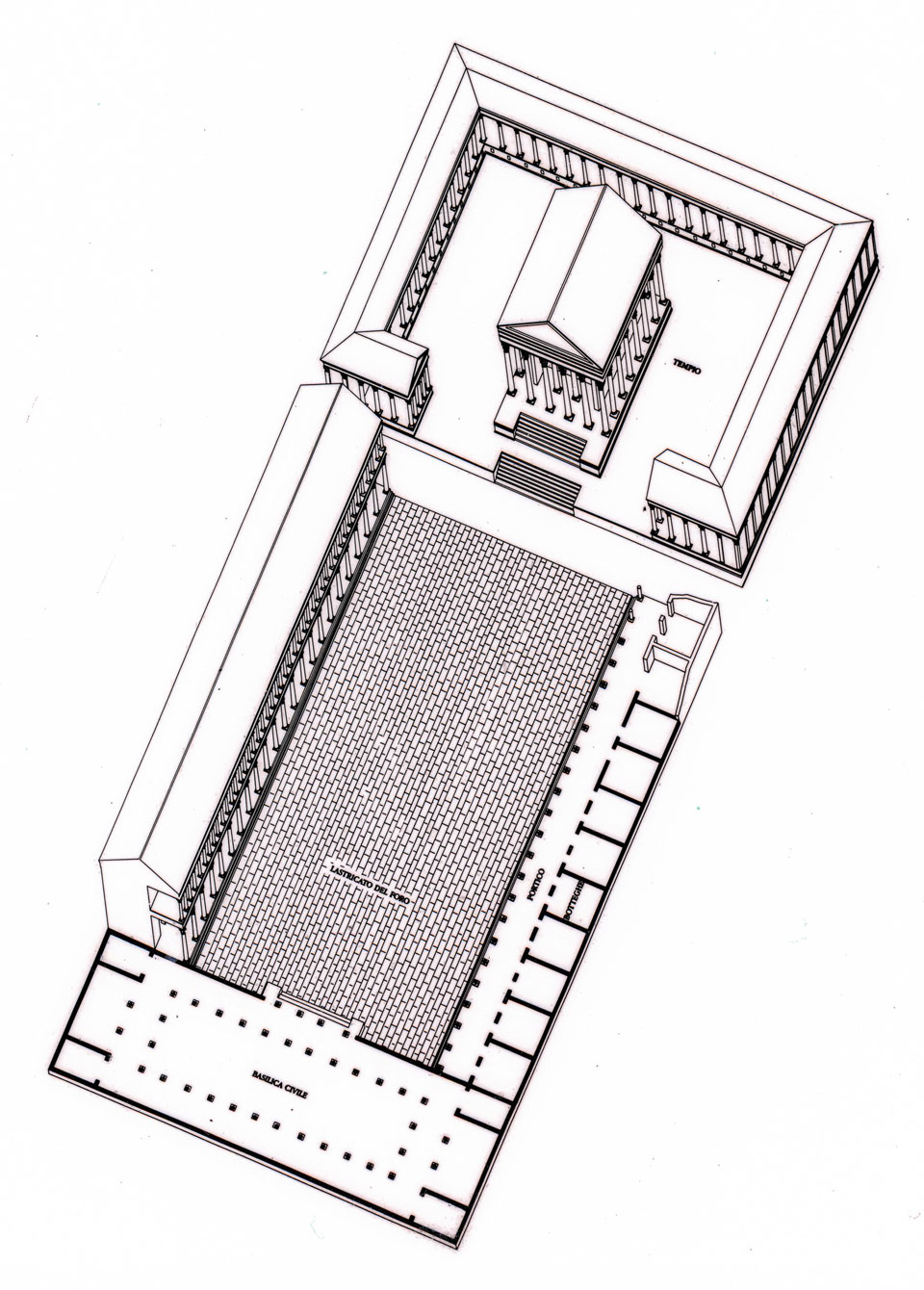 Ipotesi ricostruttiva (Elaborazione grafica di Loretta Zega, Archivio Soprintendenza per i Beni Archeologici del Veneto)